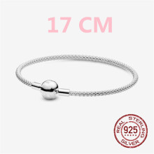 Selling 925 Sterling Silver Moments Mesh Bracelet Snake Chain Charm Beads Bracelet For Women DIY Jewelry 6 Styles