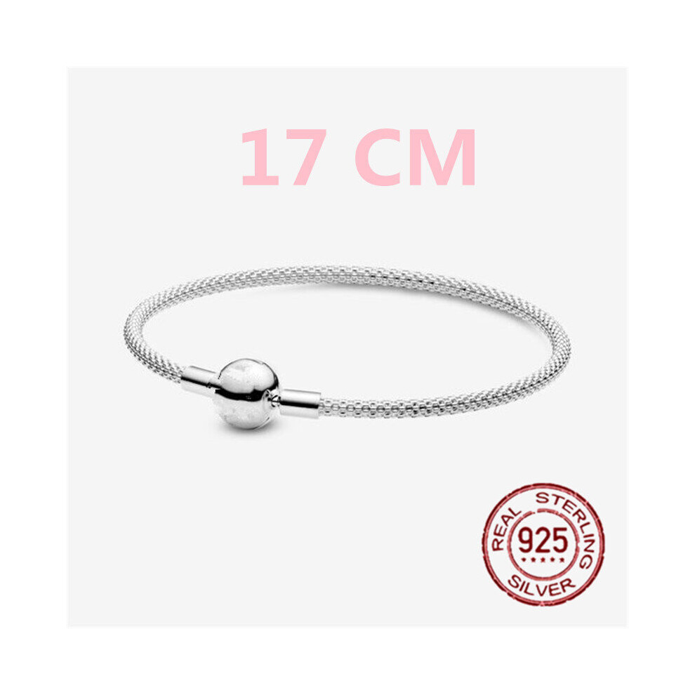 Selling 925 Sterling Silver Moments Mesh Bracelet Snake Chain Charm Beads Bracelet For Women Diy Jewelry 6 Styles Multicoloured