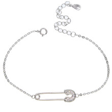 newest e 925 sterling silver Safety Pin Bangles Bracelets for Women Silver charm bracelet jewelry