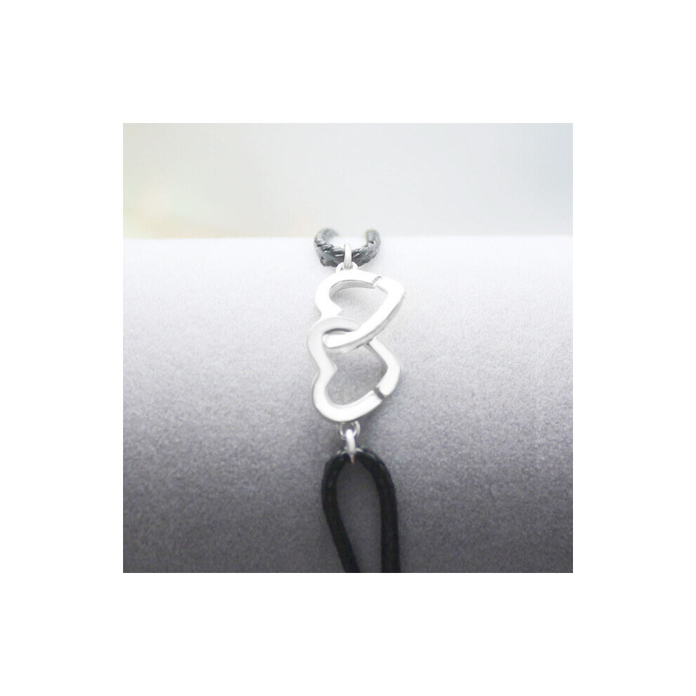 925 Stamp Silver DOUBLE COEURS Bracelet For Men Women With Adjustable Rope Bracelet DOUBLE COEURS Fshion Jewelry-image-OPC-PBSDWKY-NEW