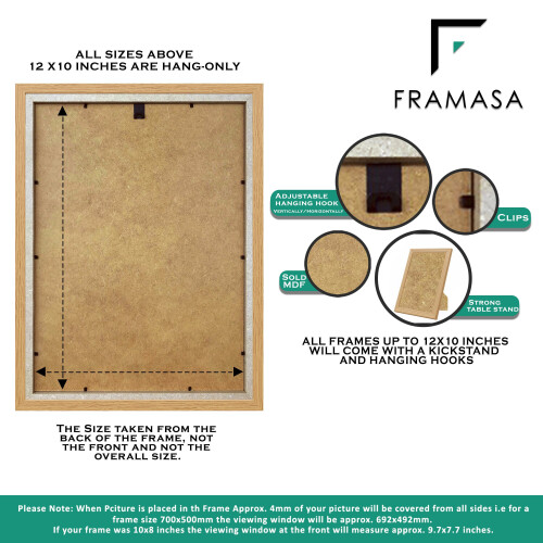 (Oak, A5- 210x148mm) New Modern Photo Frames Picture Frames Poster Frames Step Style With Multi Colours 2