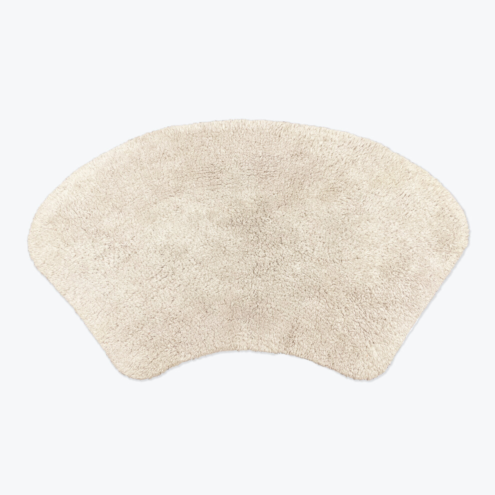 (Stone) Curved Bath Mat 48 x 80cm, 100% Cotton Shower Mat