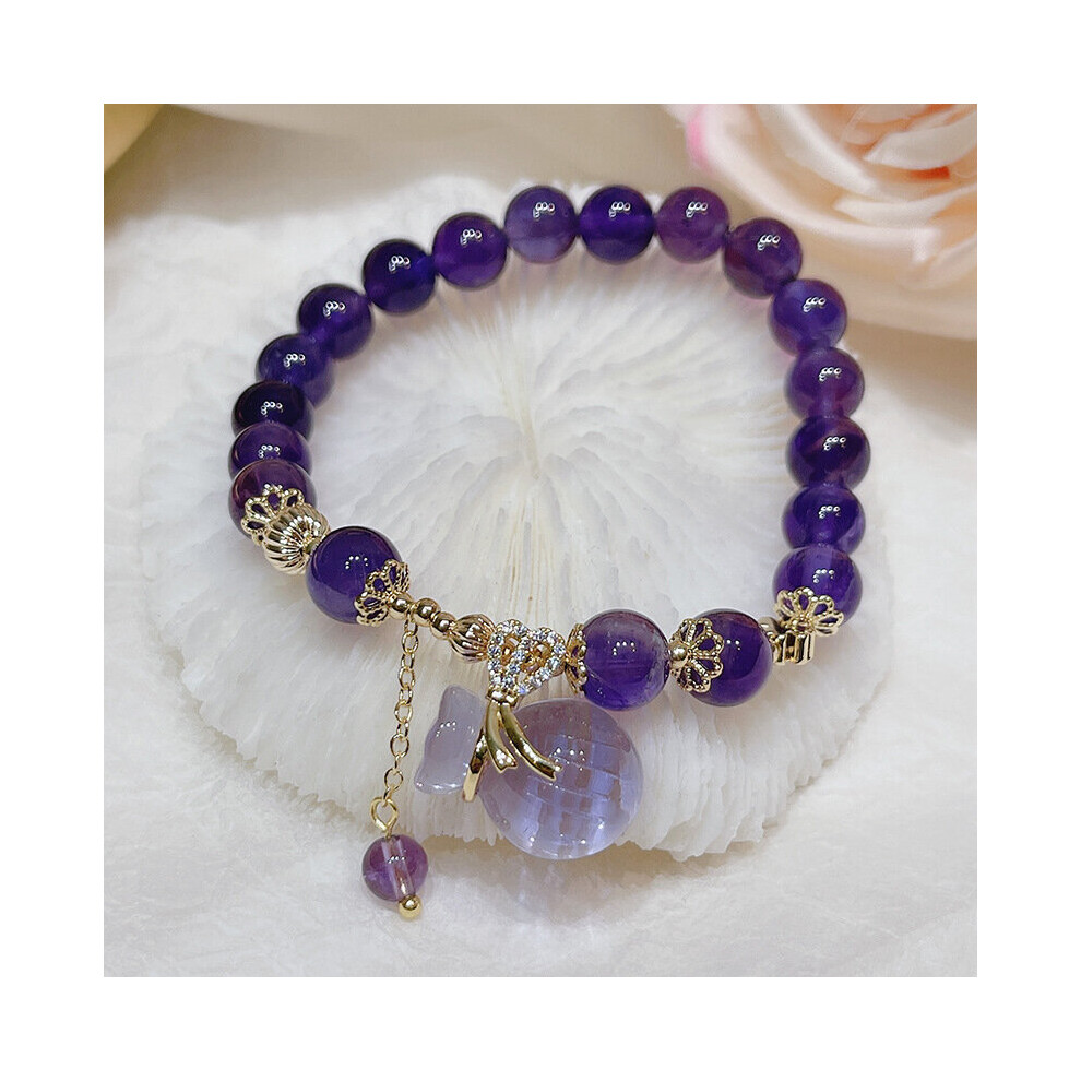 Style Lucky Bag Round Ring Charm Natural Amethyst Beads Vintage Beaded Bracelets for Women Fine Jewelry Accessories ASL113-image-OPC-PBSF52C-NEW