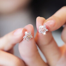 Stud Earring Hot Sell Zircon Ice Flower 925 Sterling Silver Earrings for Women Jewelry