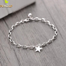 Elegant 925 Sterling Silver Pentagram Star Bracelet for Women – Fine Jewelry Charm Bangle