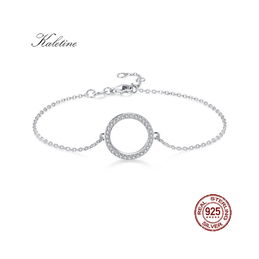 Heart Circle Bracelets Women Sterling 925 Silver Bracelet Round High CZ Stones Delicate Silver Jewelry KLTB066-image-OPC-PBSF9FX-NEW