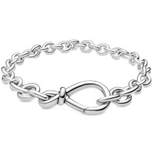 925 Sterling Silver Moments Chunky Infinity Knot Chain Bracelet Bangle Fit Bead Charm Diy Jewelry