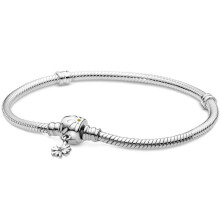 925 Sterling Silber Momente Blätter Gänseblümchen Blume Verschluss Schlange Kette Armband Armreif Fit Bead Charm Diy Jewelry