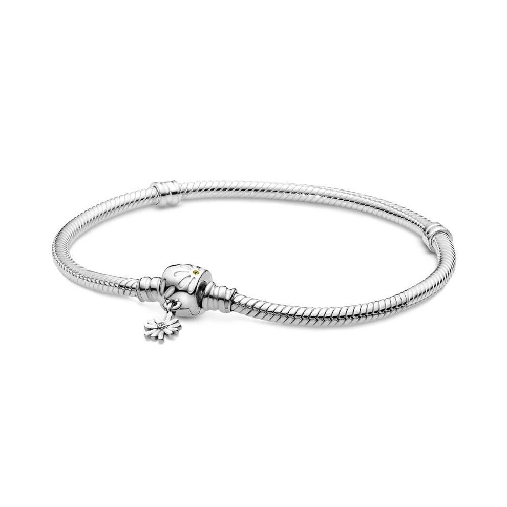 925 Sterling Silver Moments Leaves Daisy Flower Clasp Snake Chain Bracelet Bangle Fit Bead Charm Diy Jewelry