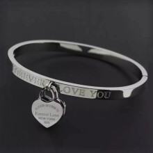 Κοσμήματα από ανοξείδωτο χάλυβα Forever Love Double Heart Bracelet Women's Titanium Steel Rose Woman Man Bracelet