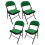 (Green, 4) Artificial Faux Leather Home Office  Folding Chair 1