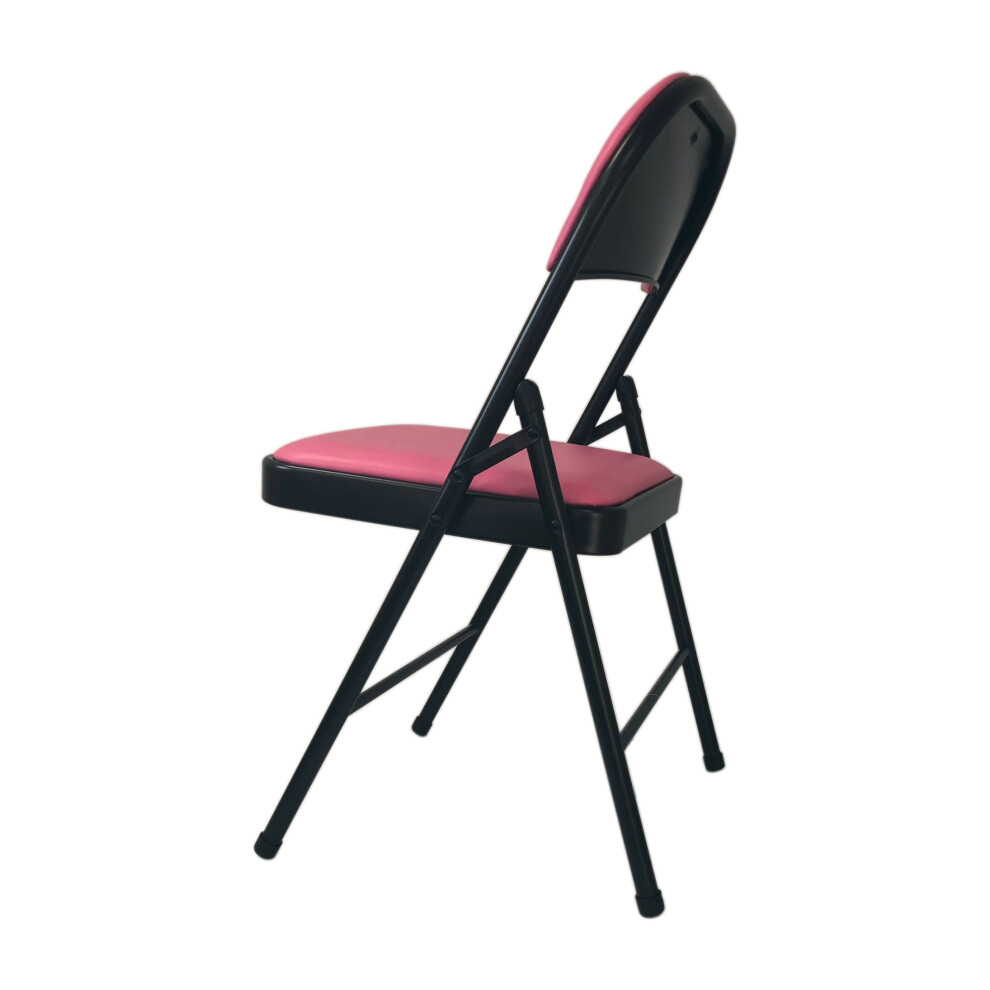 (Pink, 1) Artificial Faux Leather Home Office  Folding Chair