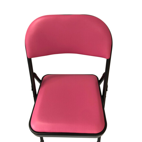 (Pink, 1) Artificial Faux Leather Home Office  Folding Chair 1