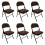 (Brown, 6) Artificial Faux Leather Home Office  Folding Chair 1