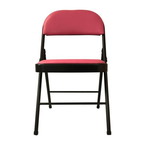 (Pink, 1) Artificial Faux Leather Home Office  Folding Chair 2