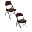 (Brown, 2) Artificial Faux Leather Home Office  Folding Chair 1