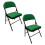 (Green, 2) Artificial Faux Leather Home Office  Folding Chair 1