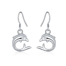 925 Sterling Silver Dolphin Drop Earrings for Women - Long Dangle Jewelry, Christmas Gift