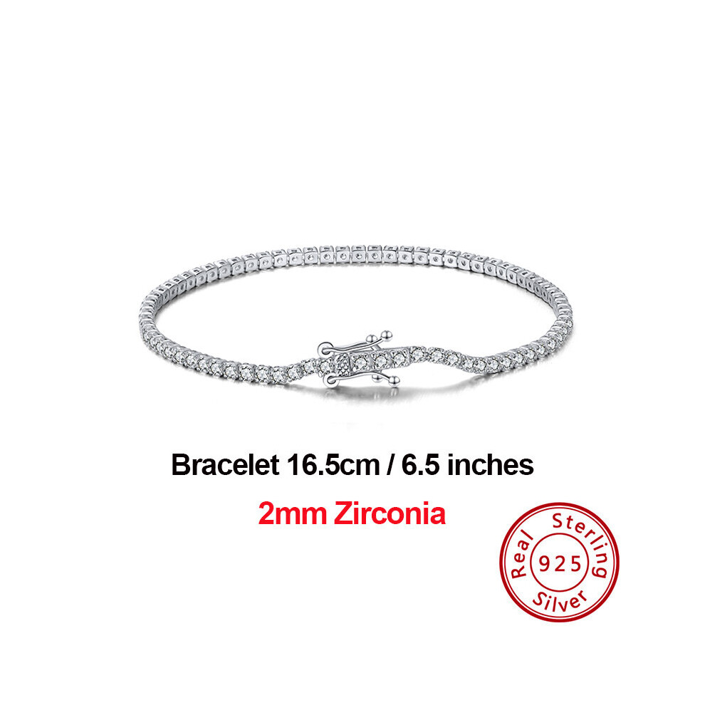 2mm 3mm 4mm Zirconia Tennis Bracelet for Women Mens 925 Silver Unique Buckle Punk Style Bracelets Jewelry SB95-image-OPC-PBSFKZQ-NEW