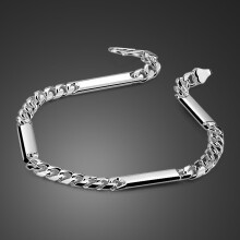 100% 925 Sterling Silver Boy Bracelet Unisex Solid Silver Men's 4 mm 17. Bangle Jewelry