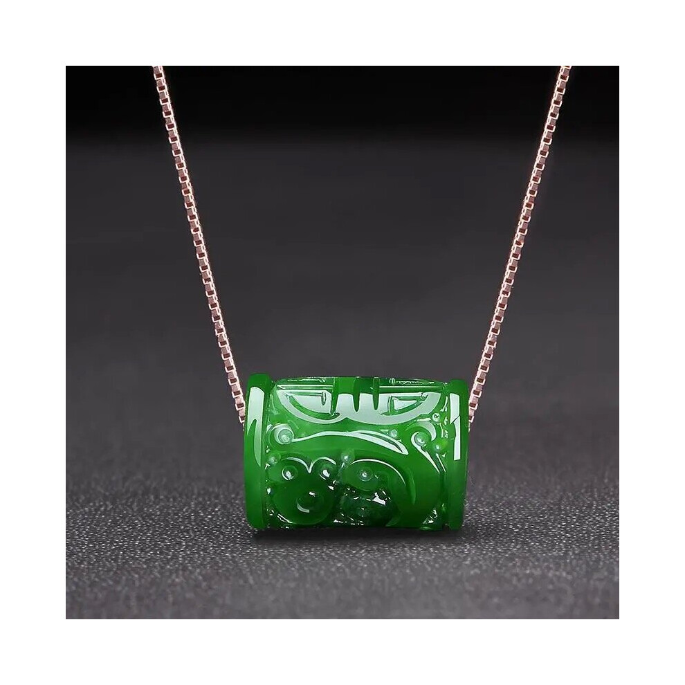 Natural Green Jade Money Beads Pendant Necklace Charm Jewellery Accessories Hand-Carved Man Luck Amulet-image-OPC-PBSFPK9-NEW