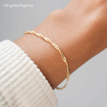 14K Filled Singapore Chain Bracelet Minimal Bracelet Jewelry Tarnish Resistant Jewelry Hypoallergenic Bracelets