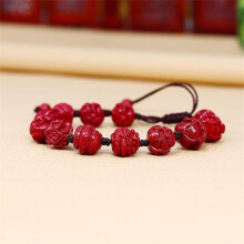 Cinnabar Chinese Zodiac Bracelet Gemstone Accessories Natural Beaded Stone Amulets Charm Real Men Charms Jewelry Gift