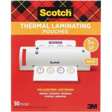 3M MMMTP385450M Thermal Laminating Pouch, Clear