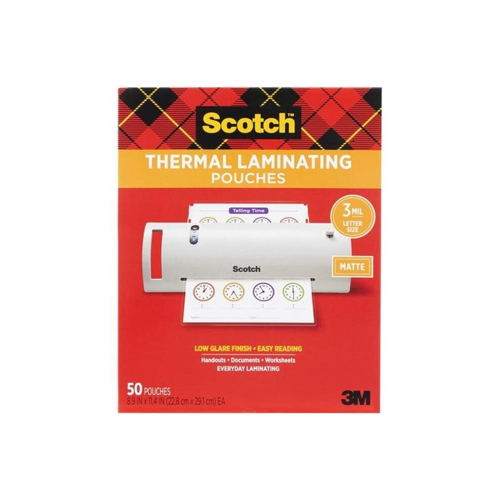 3M Mmmtp385450m Thermal Laminating Pouch, Clear