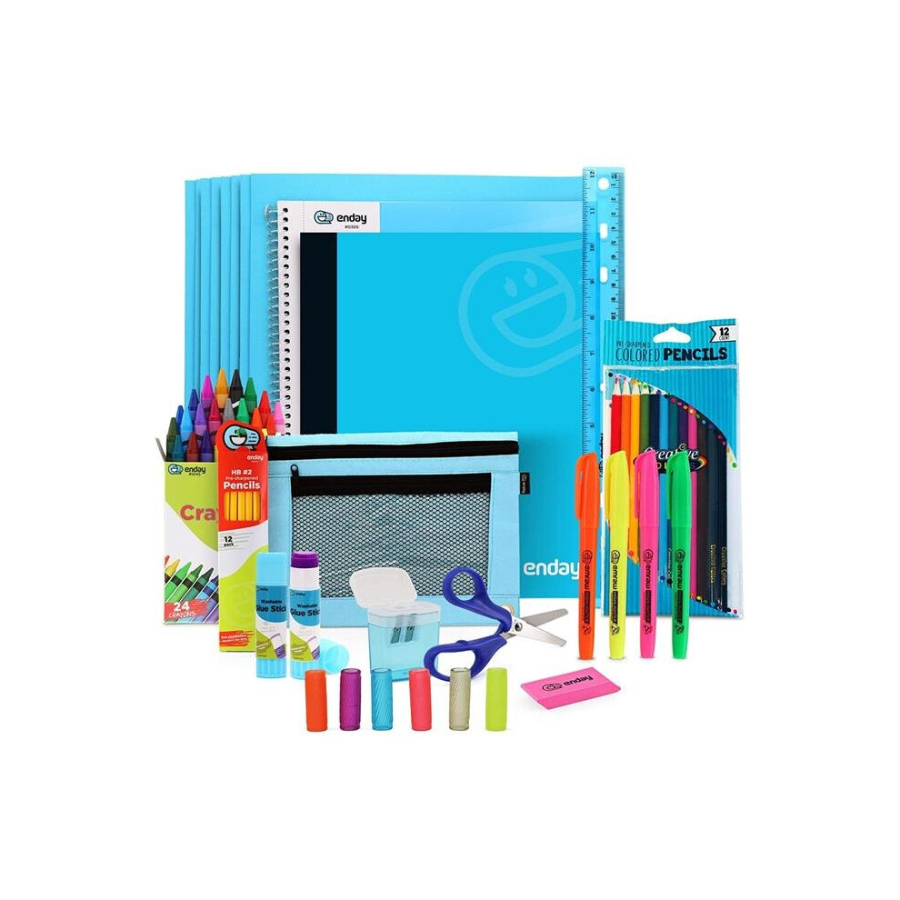 Enday No.1314 School Kit Color Box, Blue-image-OPC-PBSFS6K-NEW