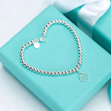 in TIF Classic Green Red Enamel Heart 925 Sterling Silver Bracelet for Women High Jewelry