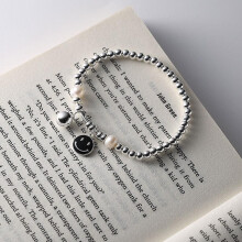 925 Sterling Silver Jewelry Candy Colors Smiley Beaded Bracelet For Women DIY Elastic Rope Femme Accessories