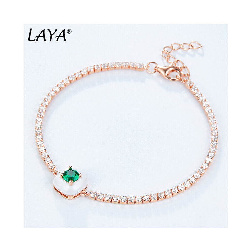 Laya Silver Bracelet For Women Pure 925 Sterling Silver Retro Style High Zircon Enamel Jewelry-image-OPC-PBSFT99-NEW