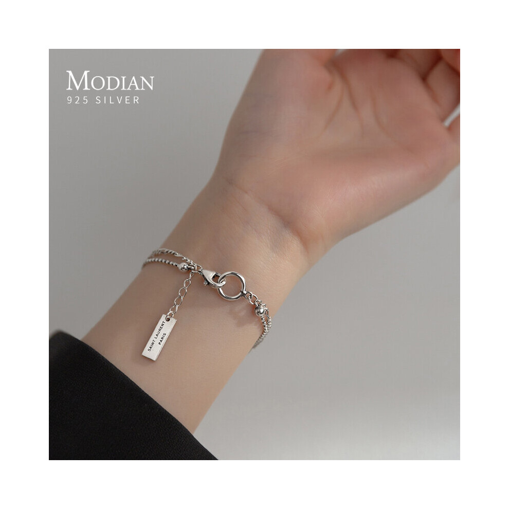 925 Sterling Silver Vintage Double Layer Bracelet For Women Charm Link Chain Bracelets Fine Jewelry Birthday Gift-image-OPC-PBSFSMF-NEW