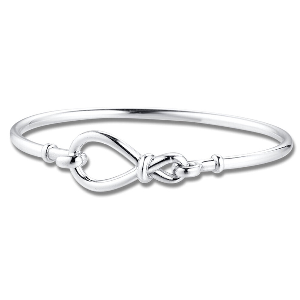 925 Sterling Silver Jewelry Infinity Knot Bangle Bracelet For Women Girls Gift Bracelets Pulseras Multicoloured
