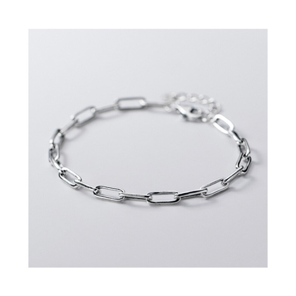 Real 925 Sterling Silver Rock Link Chain Charm Bracelets Bangle For Women Party French Hip Hop Unisex Jewelry Gift-image-OPC-PBSFW6B-NEW