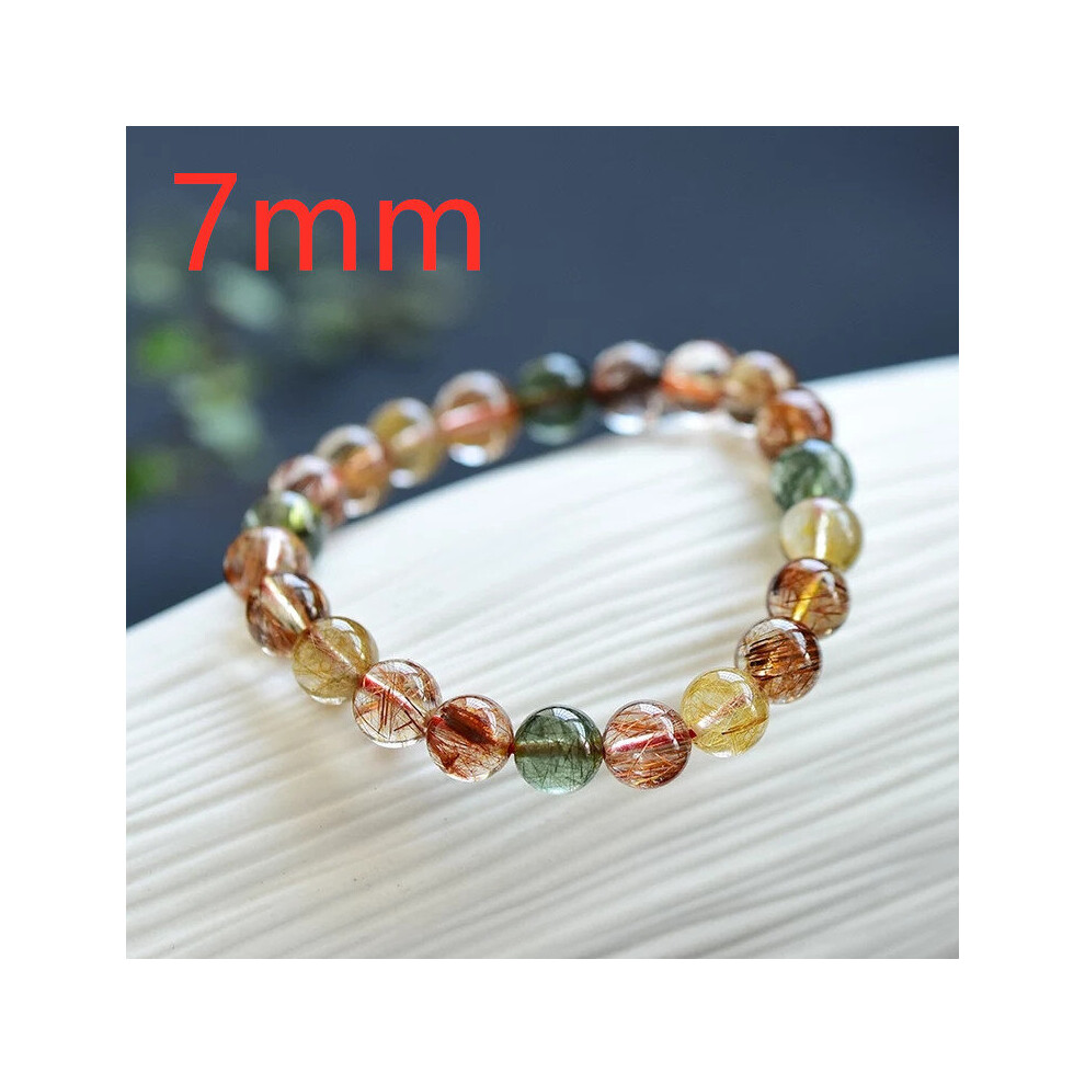 Natural Copper Colorful Rutilated Quartz Crystal Bracelet Woman Round Beads 7mm 8mm 9mm 10mm 11mm 12mm AAAAA-image-OPC-PBSFWSP-NEW