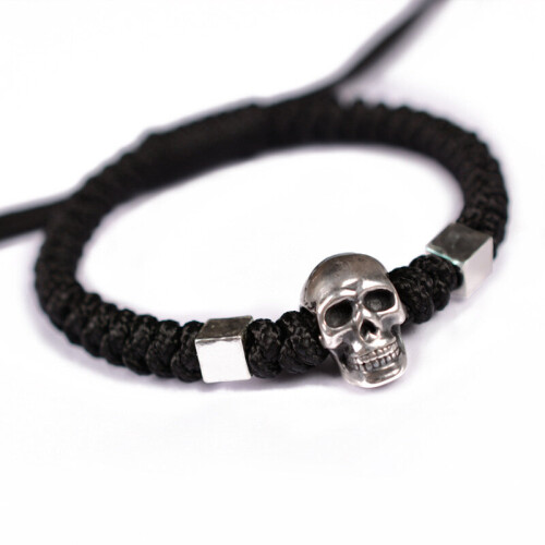 BLACK CABLE outlet ROPE SKULL BRACELET