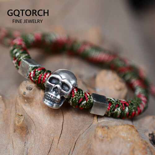 Sterling Silver bracelet order skulls and cable