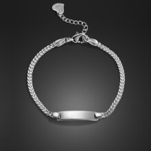 100% 925 Sterling Silver Baby Children Bracelet Men & Woman Couples Classic Cuban Chain Bangle Boy Jewelry Gift