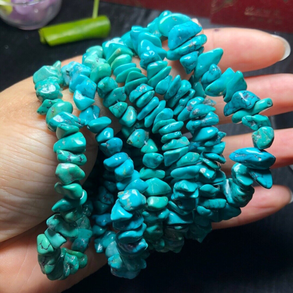 1 Pc Fengbaowu Natural Turquoise Gravel Chips Bracelet Crystal Reiki Healing Stone Jewelry Gift For Women Men-image-OPC-PBSFYXP-NEW