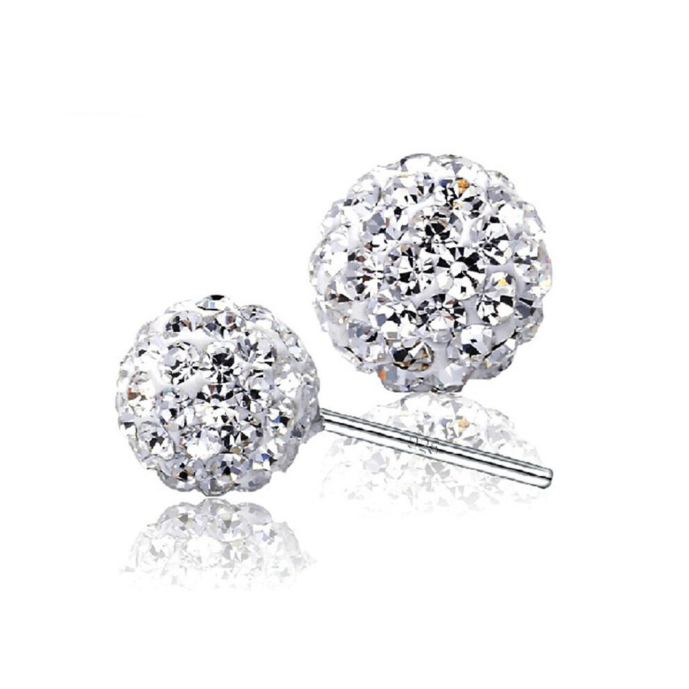 925 Sterling Silver Women's Stud Earrings Round Zircon 6Mm,8Mm,10Mm Jewelry Accessories Gaabou Multicoloured