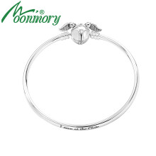 Real 925 Sterling Silver Moments Harry Charms Bangle Bracelet Fits For DIY Beads Golden Snitch Clasp Bangle Pulseras