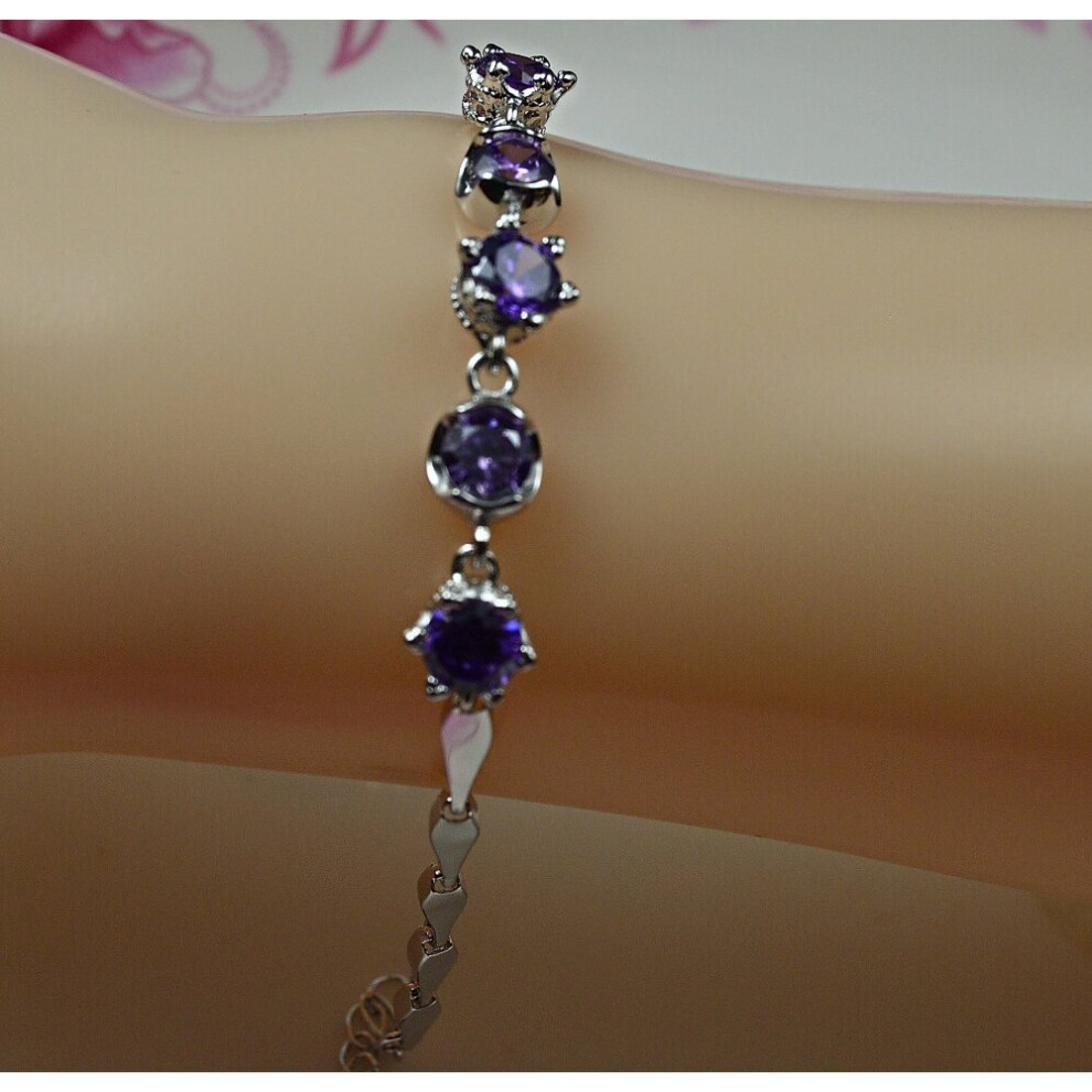 Plain 925 Sterling Silver, CZ, Cubic Bracelet , 6.1g, BR31123-image-OPC-PBSG6PC-NEW