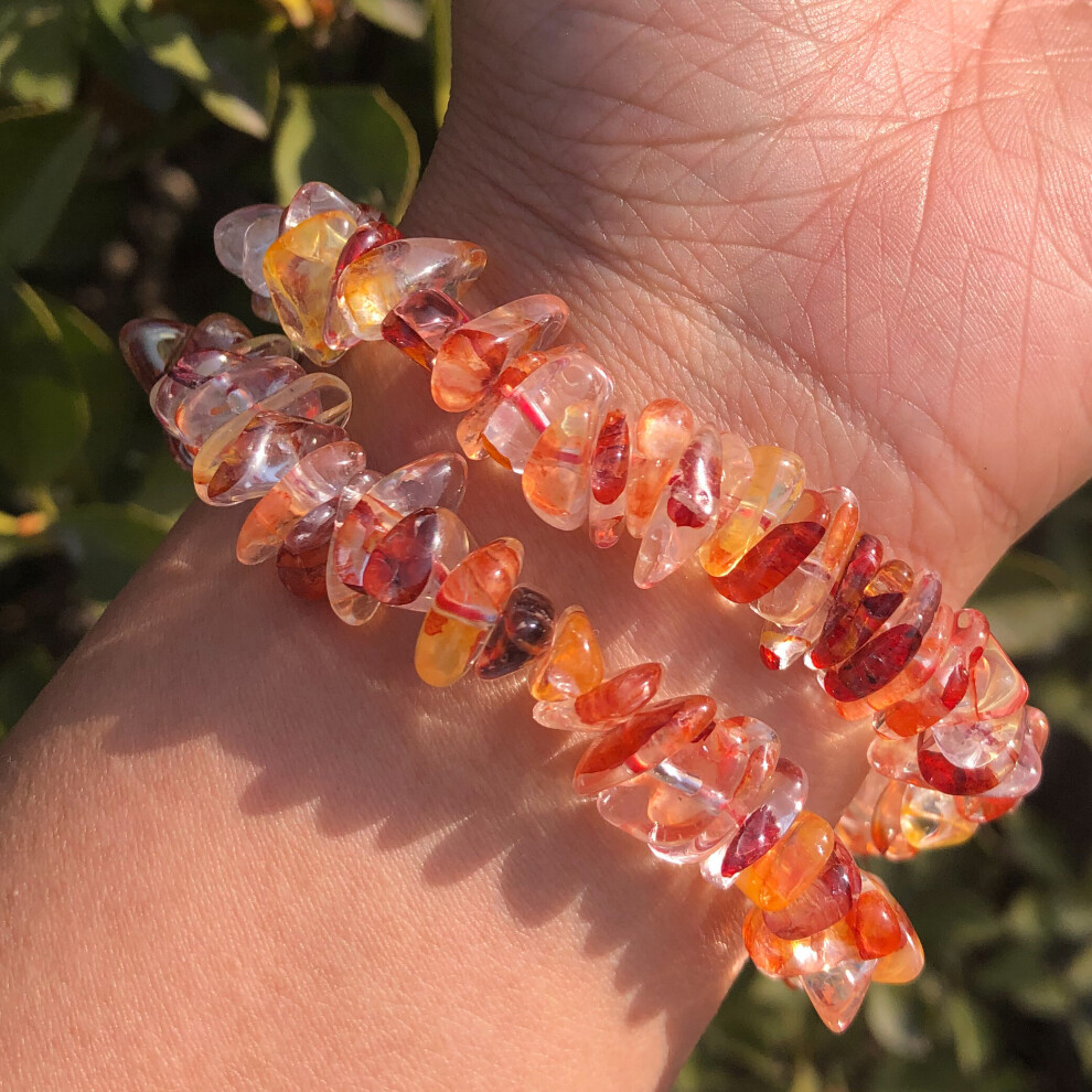 1 Pc Fengbaowu Natural Red Quartz Bracelet Chips Gravel Crystal Healing Stone High Women Jewelry Gift-image-OPC-PBSG67F-NEW