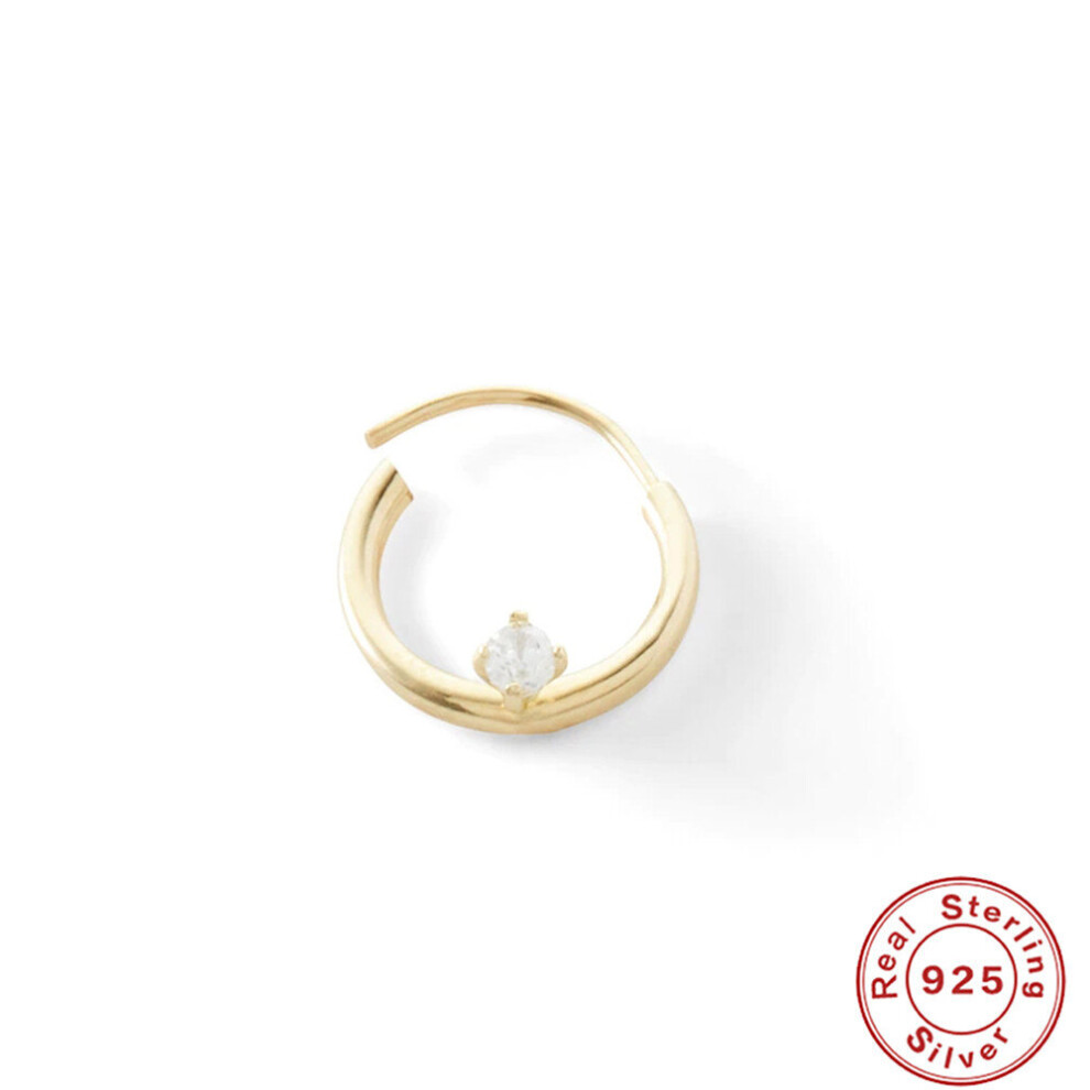 Boako Small Pierced Nose Ring S925 Sterling Silver Single Diamond Jewelry Circle Shape Personality Accessories Ladies-image-OPC-PBSG89M-NEW