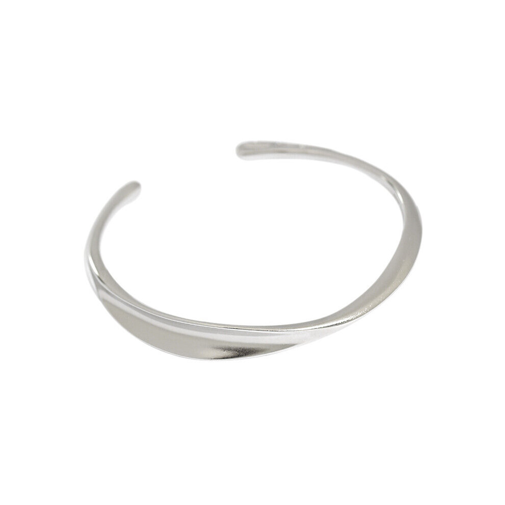 SHANICE Wide S925 Sterling Silver Irregular Bangles Vintage Geometric Bangles Bracelet For Women Jewelry Birthday-image-OPC-PBSG8K5-NEW