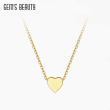 GEM'S BEAUTY 14K Filled 925 Sterling Silver Initial Pendant Necklace Tiny Heart Necklaces Jewelry For Women