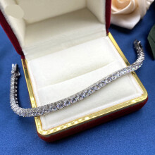 Real Moissanite Bracelet for Women S925 Sterling Silver 4mm Diamonds Bangles Chains with Certificate Fine Jewelry