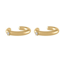 Punk Silver Filled CZ Zircon Ear Cuffs Clip on Earrings for Women Circle Earcuff Men Party Jewelry